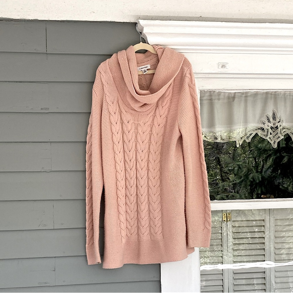 Calvin Klein Light Pink Cowl Neck Sweater Tunic